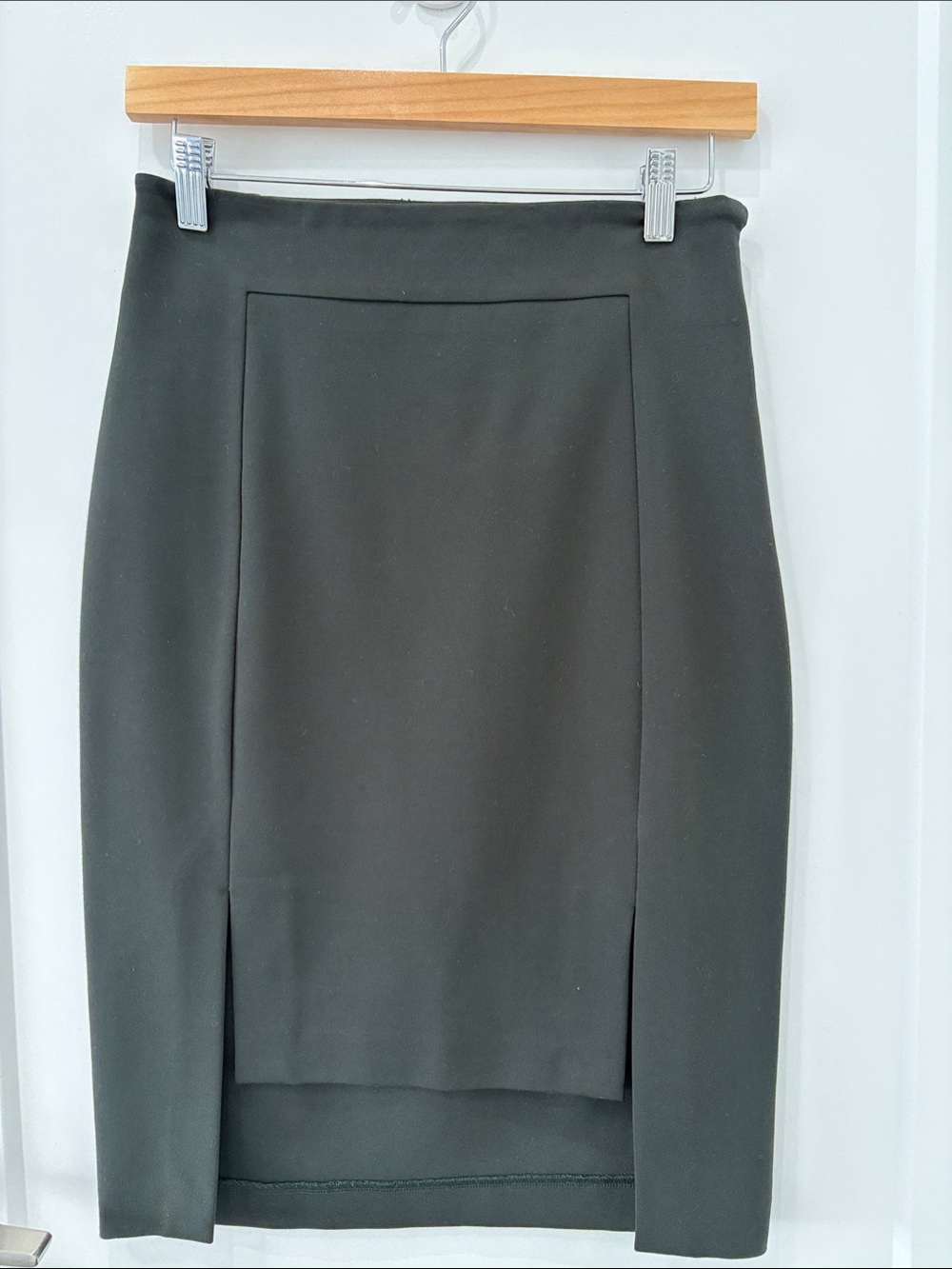 Marciano Dark Green Pencil Skirt with Front Panel